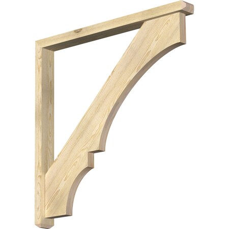 Ekena Millwork Balboa Craftsman Rough Sawn Bracket w/ Offset Brace, Douglas Fir, 4"W x 42"D x 42"H BKT0402X42X42BOA04RDF